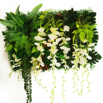 Gramado Artificial Plantas Verdes Decoração De Casa Com As Glicínias Flor Decoração De Parede De Grama Falsa