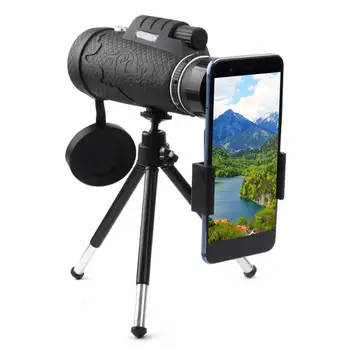 50x60 Zoom Telescópio Monocular Para Smartphone HD BAK4 Prisma Óptica Acampamento de Viagens Monocular Telescópio com Tripé Telescópico