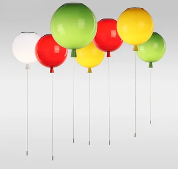 Balão colorido Acrílico Luzes de Teto, 6 cores E27 Luminarias Plafonnier Lamparas de Techo para Crianças da Sala Aconchegante Lâmpada