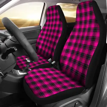Hot Pink e Preto em Xadrez Tartan Carro ou JIPE Tampas do Assento Ajuste Universal, de Frente Balde Seat Protetores de Mauricinho
