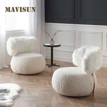 Luz De Luxo Sofá Para Sala De Estar, Quarto Preguiçoso Cadeira Relaxante Tatami Designer Ins De Moda Do Agregado Familiar Sofá Cadeira Branca
