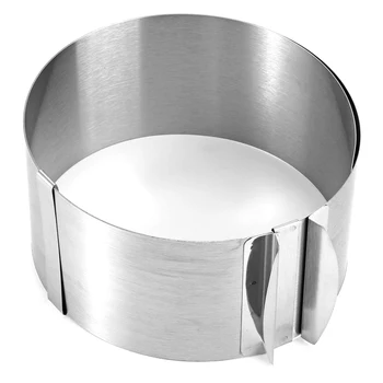 1Pc Ajustável Mousse Ring 3D Rodada Bolo de Moldes de Aço Inoxidável formas para bolos de Decoração da Cozinha Ferramentas de Sobremesa 