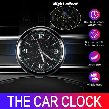 Carro Relógio Luminoso Mini Automóveis Internas De Pau-Relógio Digital De Mecânica De Quartzo Relógios Auto Ornamento De Acessórios Para Carros Presentes
