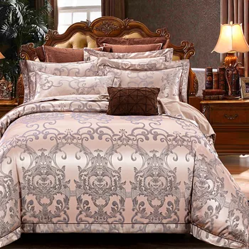 2021 novos produtos de Algodão Cetim Jacquard conjuntos de cama jogo de cama casal queen king size capa de edredão de cama de folha de definir fronha 4Pcs.
