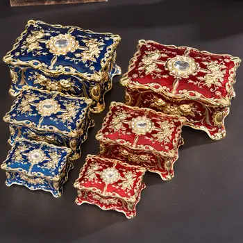 Pintados À Mão Decorativos Articulada De Jóias Caixa Do Trinket Retângulo Caixa De Jóias De Presente De Decoração De Casa De Melhor Enfeite Sua Coleção