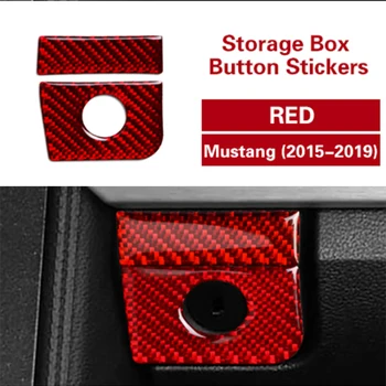 De fibra de carbono, interior do carro, caixa de ferramentas do painel de decoração, apropriado para Ford Mustang 2015, 2016, 2017, 2018, 2019 etiqueta do carro;