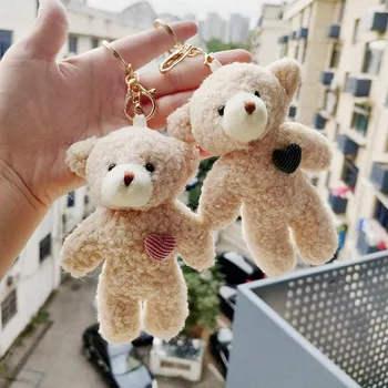 11cm Kawaii Mini Urso Bonito Coelho Cão de Pelúcia Chaveiro Brinquedos de Algodão Macio Chave da Cadeia de Brinquedo para Meninas e Crianças de Pelúcia Boneca Descompacte Brinquedo