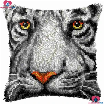 Trava do Gancho Coxim Kit de Almofadas Fazê-lo sozinho Foamiran para artesanato em Ponto Cruz travesseiro tigre Crochê, Bordado Almofada Animal