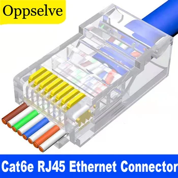10PCS Conector RJ45 Cat5e e Cat6 Conector de Rede Blindagem Modular de 8 pinos UTP Rj45 Plug do Cabo Ethernet, Aolly Plug RJ45 Grampeadora