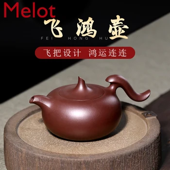 Yixing Bule De Chá Feito A Mão Família Grande Kung Fu Bule De Chá Roxo Argila Feihong Pote