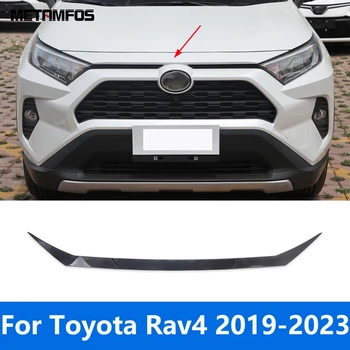 Para Toyota Rav4 Rav 4 2019-2022 2023 Chrome Motor Dianteiro Superior Da Grelha De Churrasqueira Capa Tampa Tampa De Guarnição Adesivo De Acessórios, Estilo Carro