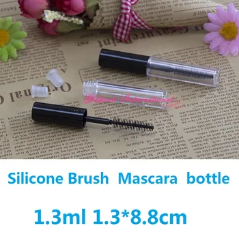 1.3 ml rímel garrafa vazia de plástico claro compõem a embalagem do produto frasco com escovas de cosméticos Longos Cílios de Silicone ferramenta Pincel