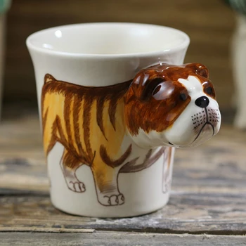 bonito bulldog engraçado canecas criativas xícara de café animal lidar com canecas engraçado café presentes personalizadas, copos de cão caneca