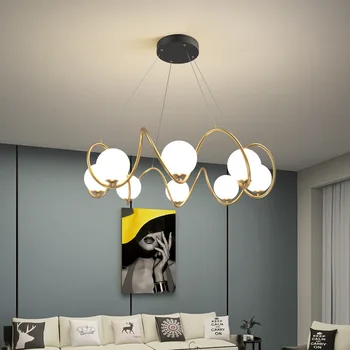Nordic bola de vidro lustre de decoração de Luxo Ouro minimalista lâmpada para Sala de estar, Quarto, Quarto loft design de cozinha lustre