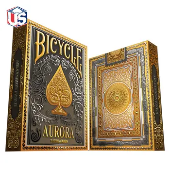 Bicicleta Aurora Cartas de Jogar Premium Ouro Prata Deck Tamanho de Poker USPCC Cards de Magic Novo Lacrado Truques de Magia Adereços para Migician