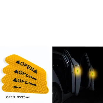 4pcs porta do Carro de segurança anti-aviso de colisão adesivos refletores ABRIR adesivos Para Saab 9-3 9-5 9000 93 900 95 aero 9 3 42250