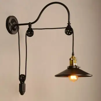 Industrial retro iluminação decorativa Levantamento Americano de ferro forjado arte lâmpada de parede da sala de estar, bar Loft café lâmpada de parede.