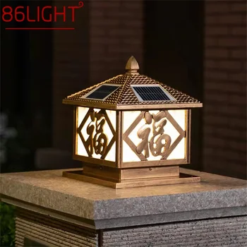 86LIGHT CONDUZIDA Solar Exterior Impermeável Pilar de Bronze Pós dispositivos Elétricos da Lâmpada para a Home do Pátio com Jardim Luz