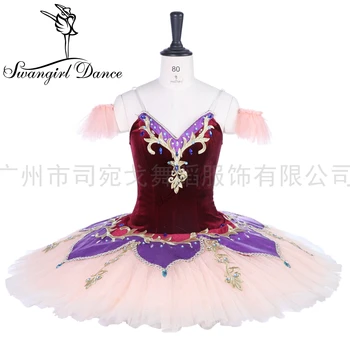 profissional de balé quebra-nozes tutu traje borgonha bege de fadas clássico, ballet tutu traje vestido BT9261