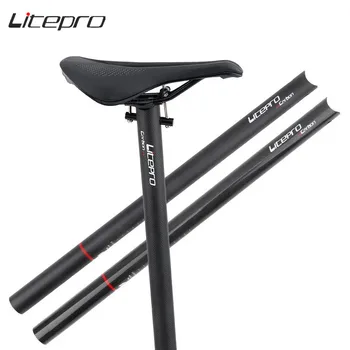 Litepro De Fibra De Carbono Bicicleta Dobrável, O Espigão 33.9x580mm Ultraleve Bicicleta Selim de Bicicleta Acessórios