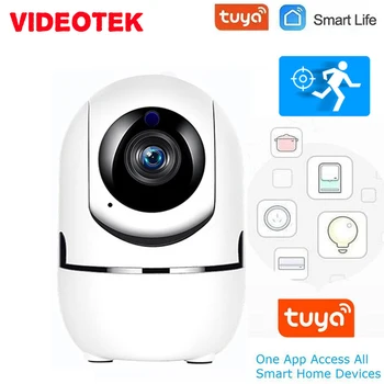 VIDEOTEK Tuya Vida Inteligente IP WiFi sem Fio da Câmera Inteligente Auto Tracking do Surveillance da Segurança Home do CCTV do Bebê Monitor da Câmara
