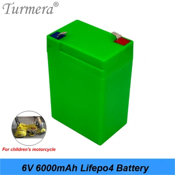 Turmera 6V 6AH Lifepo4 Bateria Substituir Baterias de Armazenamento para Crianças Elétrica de Automóveis e de motos Eletrônico Luz de Emergência Uso
