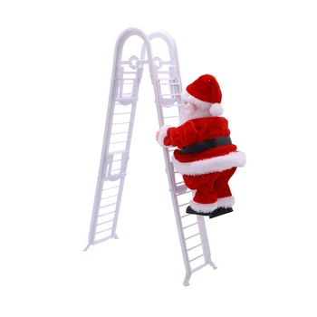Elétrica Papai Noel Subindo Escada De Boneca Com A Música De Árvore De Natal Decoração Da Árvore De Natal Ao Ar Livre Em Decoração De Interiores