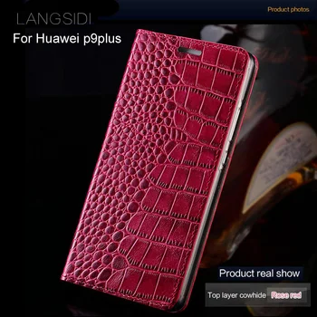 Marca de luxo do telefone caso genuíno de couro de crocodilo textura lisa caso De telefone Huawei Honor p9 mais artesanal caso de telefone