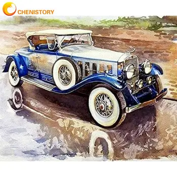 CHENISTORY 5D Diamante Pintura do Carro Bordado de Exibição Completa de Mosaico Layout Completo da Imagem De Strass Hobby Arte Presente