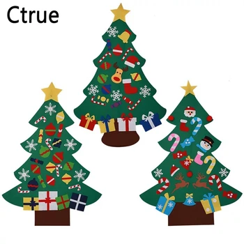 1set 3 estilo DIY Feltro, Enfeites de Árvore de Natal de Ano Novo Porta Pendurado na Parede de Natal Decoração de Crianças Presentes de Natal