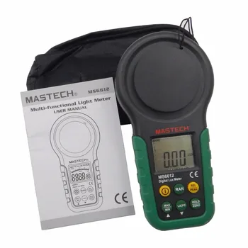 Mastech MS6612 Digital Luxmeter Illuminometer Medidor de Luz do Pé de Vela da Auto Intervalo de Pico 200000 Lux