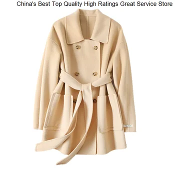 jaquetas Hwitex Mulher de Lã de Pêlo Longo, mulheres, Senhoras Trincheira Cashmere Clássico Cinto de Lã casaco HW2100