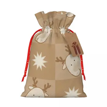 Presentes De Natal Sacos De Embalagem Para A Fabricação De Jóias De Doces Lanche De Biscoitos Bolsa De Linho De Natal Personalizado Sacos De Presente De Elk Sacos