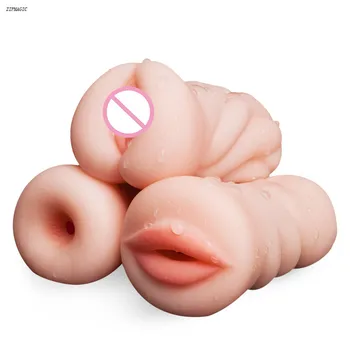 Brinquedos sexuais para os Homens 4D Realista Garganta Profunda Masculino Masturbador em Silicone Vagina Artificial Boca Anal Erótica Sexo Oral
