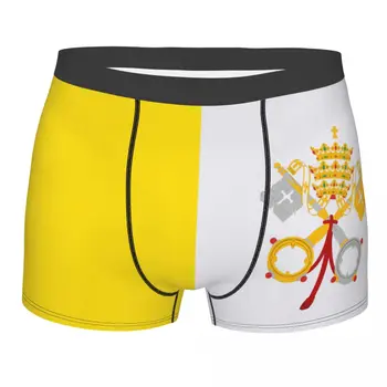 Homens Calcinhas Cuecas Boxershorts Vaticano Bandeira da Cidade de roupa interior para Homem Sexy Macho Boxer Shorts