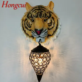 Hongcui Moderno, Lâmpada de Parede LED Criativo Americano Tiger Candeeiro de Luzes Para a Home Sala Quarto-de-Cabeceira Alpendre Decoração