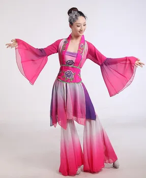 mulher Chinesa de dança Clássica roupas Hanfu Bordado antigo traje de dança de fadas poética fã/tambor/guarda-chuva trajes de dança