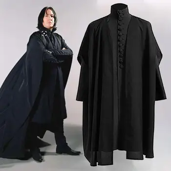 OEING Escuro Professor Severus Snape Trajes Cosplay Para HalloweenBlack Capes Jaqueta
