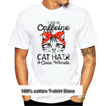 Vestindo Cabeça eu Executar Em Cafeína Cabelo e Palavrões Senhoras T-Shirt M Xl 2Xl 4Xl Camiseta