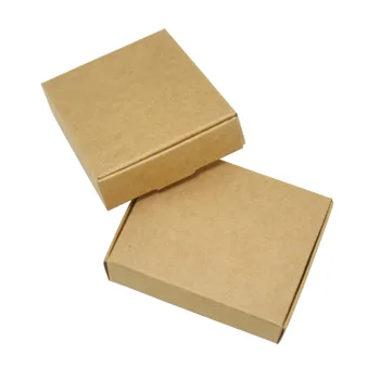 50Pcs Pequena de Papelão caixa de presente,caixa marrom Pacote de papel de caixa de papelão kraft, papel, sabonete artesanal de embalagens artesanais caixa de dobramento de 8,5*7*2cm