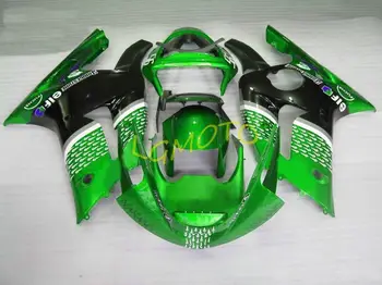 Injeção de kits de corpo para o verde, preto Kawasaki ZX6R ZX 6R Kits de Corpo Ninja Zx-6r Carenagens Kits 636 Zx-6r 03 04 2003 2004 Carroçaria