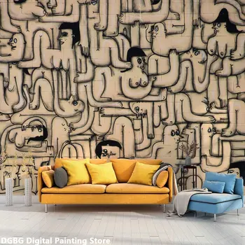 Personalizado Mural de papel de Parede de Lona Interior Cartazes Decoração de Murais de Pintura Tipografia Pop Art Adesivo de Parede para Quarto, Sala de estar