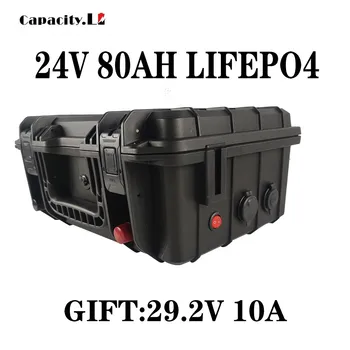 24V 80AH lifepo4 de lítio impermeável bateria recarregável com PD isqueiro BMS acampamento ao ar livre RV moter Inversor