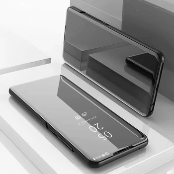 Oppo Realme X XT Caso Flip Suporte do Espelho retrovisor, Chapeamento de Titular RealmeXT Cobertura Completa Caso de Telefone para Oppo Realme X2 Pro Coque
