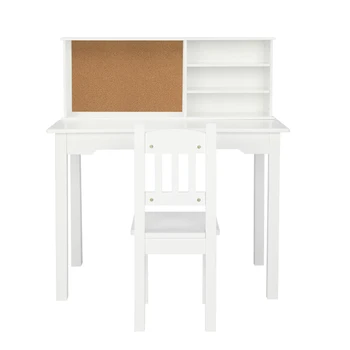 【EUA PRONTA ESTOQUE】Pintado Aluno Mesa e cadeiras A, Branco, 5-camada de Desktops ,utilizado em casa