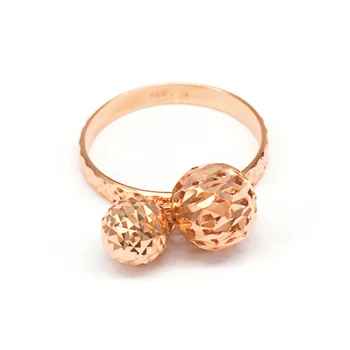 Novo 585 Roxo de Ouro de Design Calado Rodada Dupla de Anéis para as Mulheres ajustável 14K Ouro de Rosa, Chinês Simples Jóias de Casamento