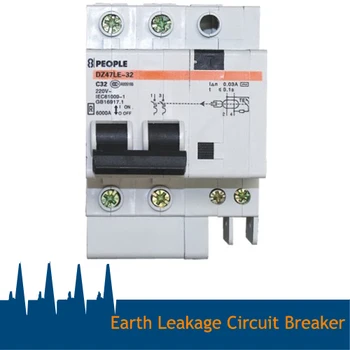Corrente Residual do circuito breakerfor com a família, de Baixa tensão disjuntores para Rigorosos de qualidade 230V/32A DZ47LE-32
