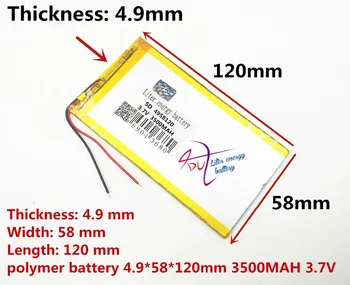 Litro de energia da bateria 4958120 3.7 V bateria de categoria a do 3500MA bateria para o tablet PC da bateria para Hyundai A7HD