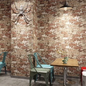 nova retro padrão de tijolo em tijolo de papel de parede hot pot loja de cabeleireiro, loja de papel de parede loja de roupas especiais à prova de água de engenharia