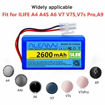 14.8 V 2600mah Para o ILIFE Bateria de Li-leão Para A4s, A7, V7s Plus, V55 Pro, W400, A9s ,PX-B020 Robô Aspirador de pó 14,4 v Baterias